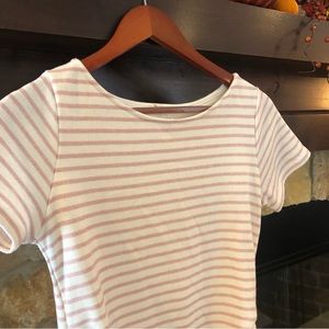 Pink Blush - Ruched Maternity Dress - Short Sleeve Sweater Dress With Lining